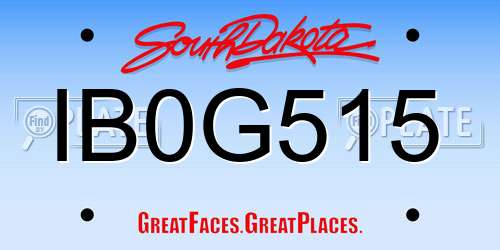 IB0G515 South Dakota License Plate