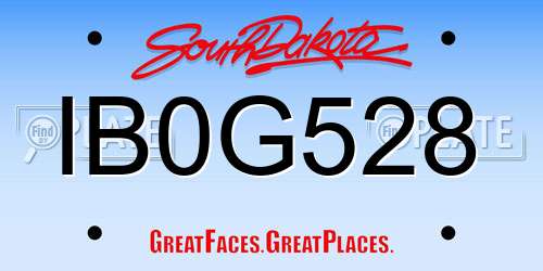 IB0G528 South Dakota License Plate