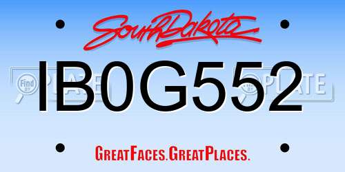 IB0G552 South Dakota License Plate