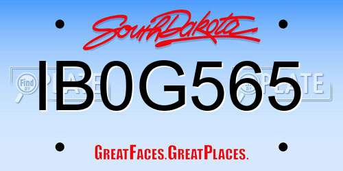 IB0G565 South Dakota License Plate
