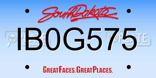 IB0G575 South Dakota License Plate