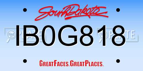 IB0G818 South Dakota License Plate