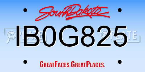 IB0G825 South Dakota License Plate