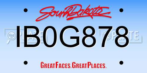 IB0G878 South Dakota License Plate
