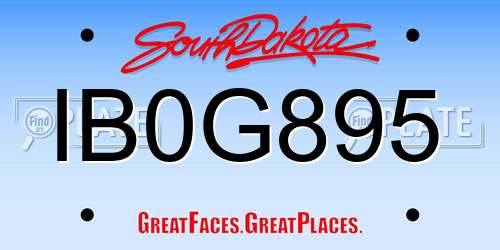 IB0G895 South Dakota License Plate