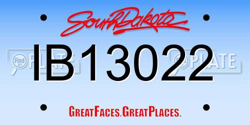IB13022 South Dakota License Plate