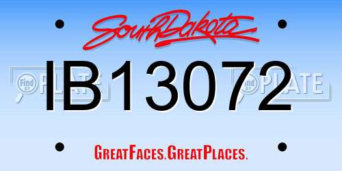 IB13072 South Dakota License Plate