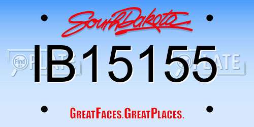 IB15155 South Dakota License Plate