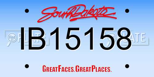 IB15158 South Dakota License Plate