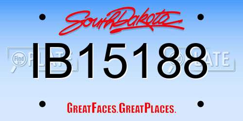 IB15188 South Dakota License Plate