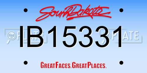 IB15331 South Dakota License Plate