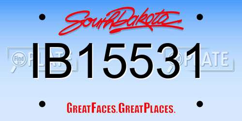 IB15531 South Dakota License Plate
