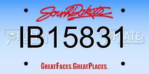 IB15831 South Dakota License Plate