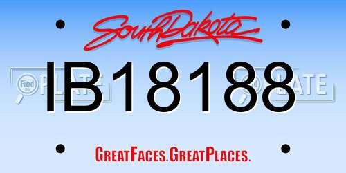 IB18188 South Dakota License Plate