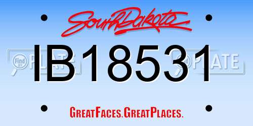 IB18531 South Dakota License Plate
