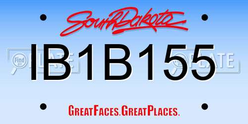 IB1B155 South Dakota License Plate