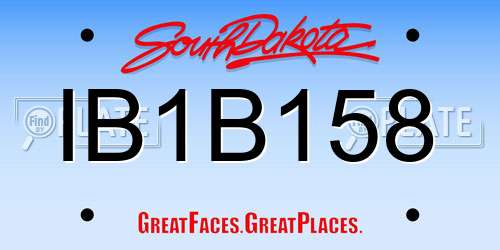 IB1B158 South Dakota License Plate