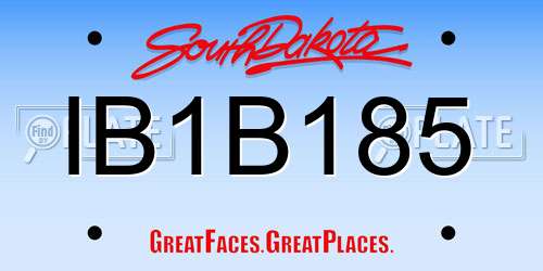 IB1B185 South Dakota License Plate