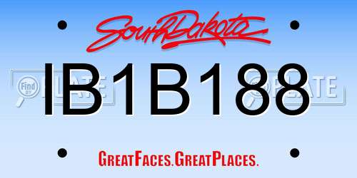 IB1B188 South Dakota License Plate
