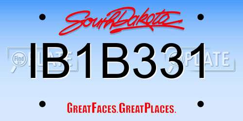 IB1B331 South Dakota License Plate