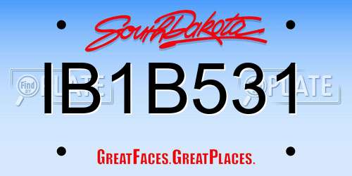 IB1B531 South Dakota License Plate