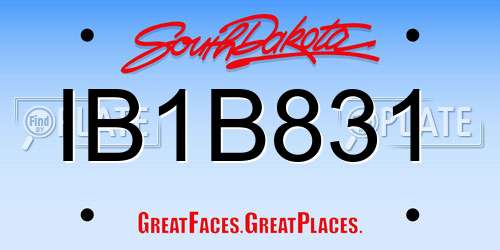 IB1B831 South Dakota License Plate