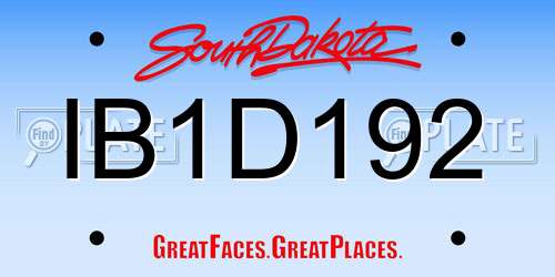 IB1D192 South Dakota License Plate