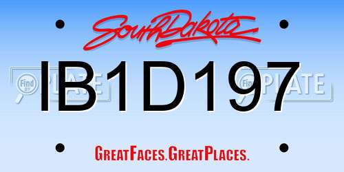 IB1D197 South Dakota License Plate