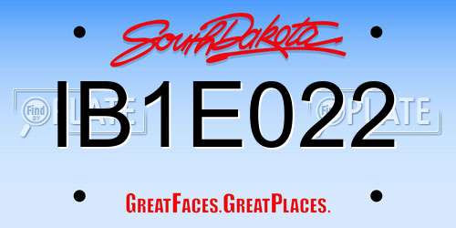 IB1E022 South Dakota License Plate
