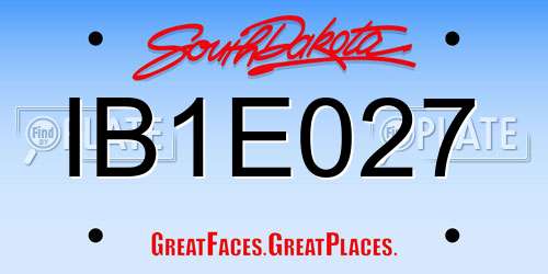 IB1E027 South Dakota License Plate
