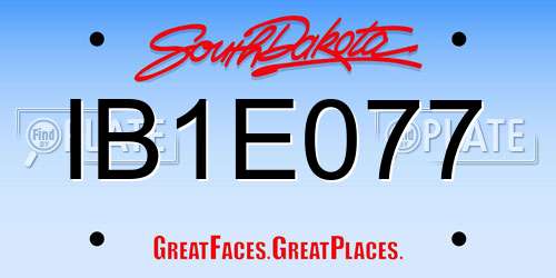 IB1E077 South Dakota License Plate