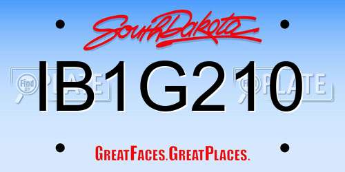 IB1G210 South Dakota License Plate
