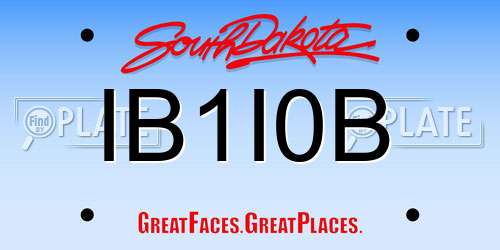 IB1I0B South Dakota License Plate