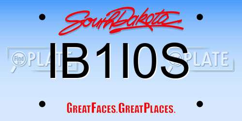 IB1I0S South Dakota License Plate
