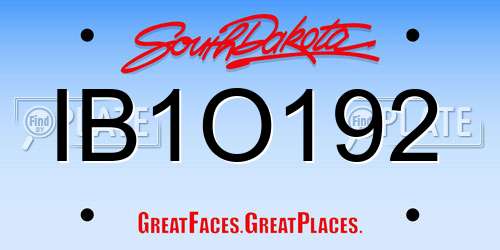 IB1O192 South Dakota License Plate