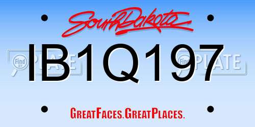 IB1Q197 South Dakota License Plate