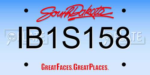 IB1S158 South Dakota License Plate