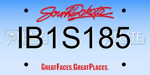 IB1S185 South Dakota License Plate