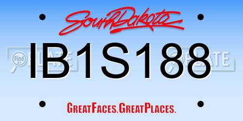 IB1S188 South Dakota License Plate