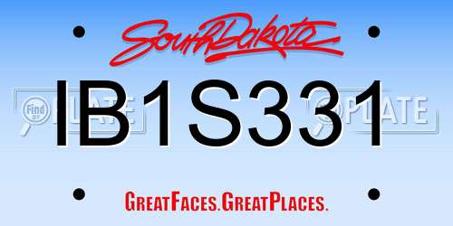 IB1S331 South Dakota License Plate