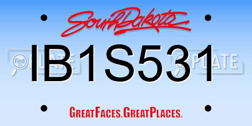IB1S531 South Dakota License Plate