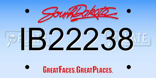 IB22238 South Dakota License Plate