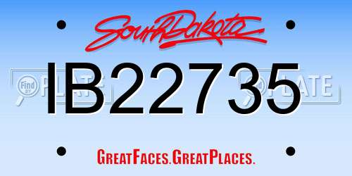 IB22735 South Dakota License Plate