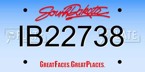IB22738 South Dakota License Plate
