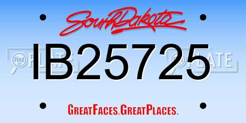 IB25725 South Dakota License Plate
