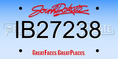 IB27238 South Dakota License Plate