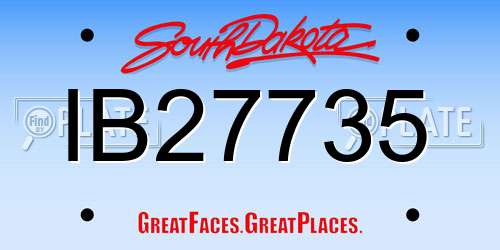 IB27735 South Dakota License Plate