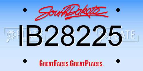 IB28225 South Dakota License Plate