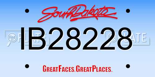 IB28228 South Dakota License Plate