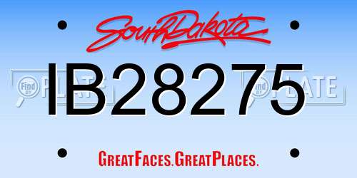 IB28275 South Dakota License Plate
